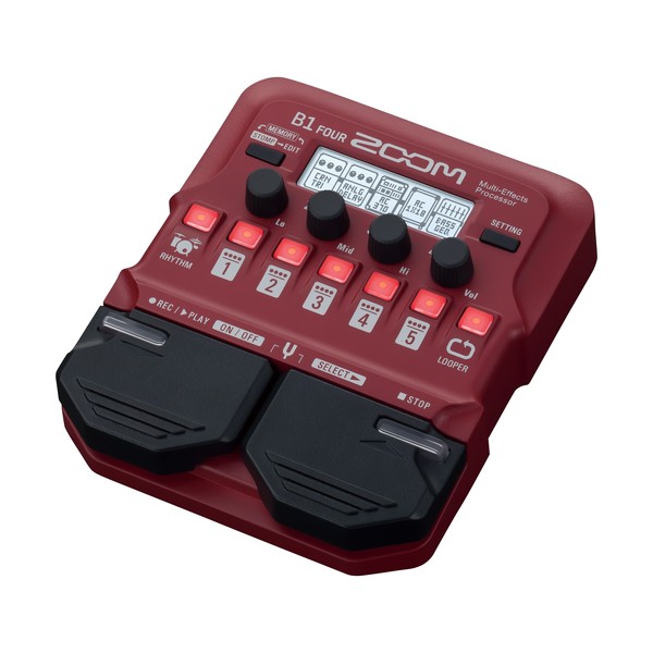 Zoom B1 FOUR Bass Multi-Effects Pedal Left