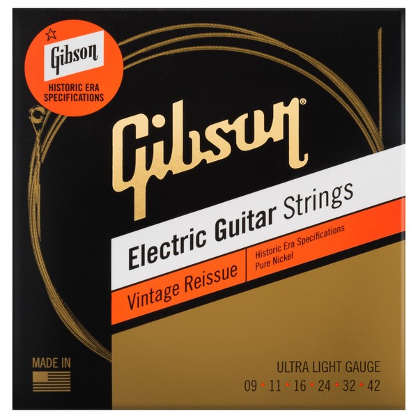 Gibson Vintage Reissue Guitar Strings, Ultra-Light 9-42