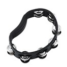 Meinl Tambourin &agrave; Main avec 2 Rangs de Cymbalettes en Acier, Noir