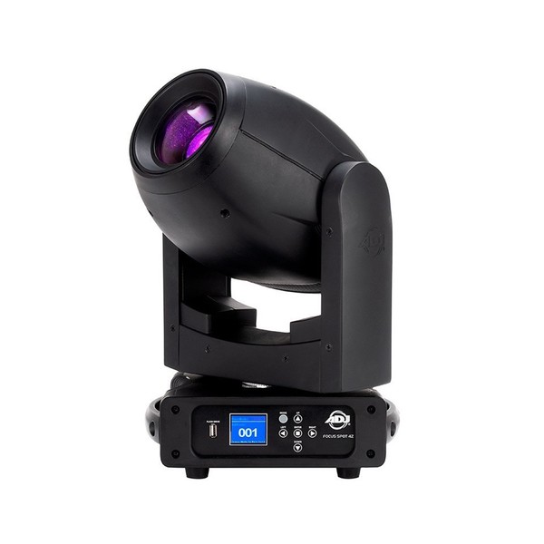 ADJ Focus Spot 4Z LED Moving Head, Black, Angled Left