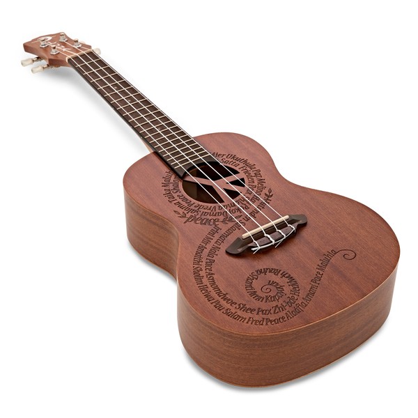 Luna Maluhia Concert Ukulele, Mahogany angle