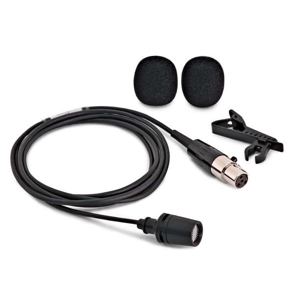 Shure CVL-B/C-TQG Miniature Cardioid Condenser Mic for Presenters bundle