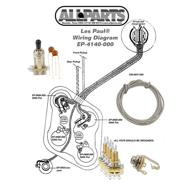 Allparts Wiring Kit For LP® - diagram