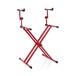 Frameworks GFW-KEY-5100XRED Deluxe 2-Tier X-Style Keyboard Stand, Red, Angled