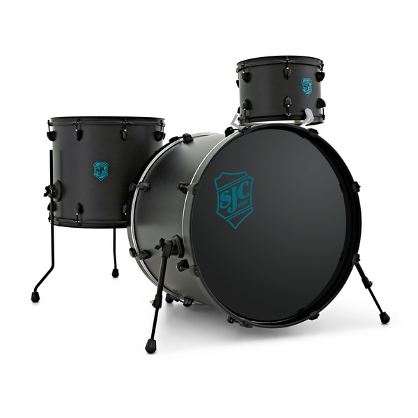 SJC Drums Pathfinder 22" 3pc Shell Pack, Midnight Black, Black HW main