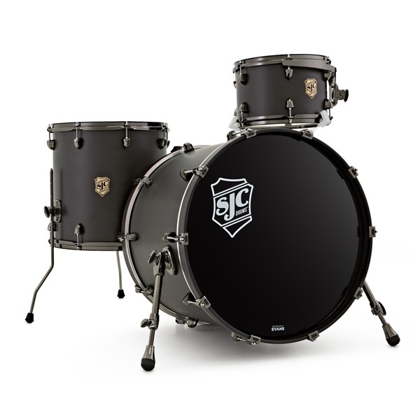 SJC Drums Navigator 22" 3pc Shell Pack, Ghost Black, Black Nickel HW