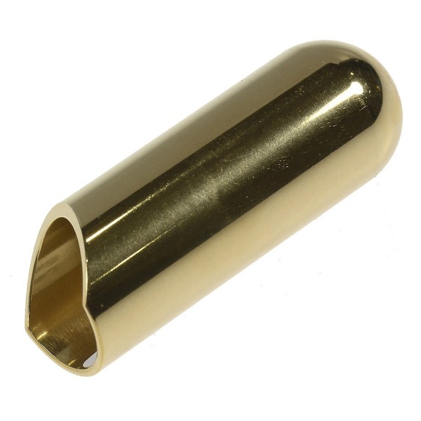 Rockslide Balltip Brass Guitar Slide, Medium - Front View