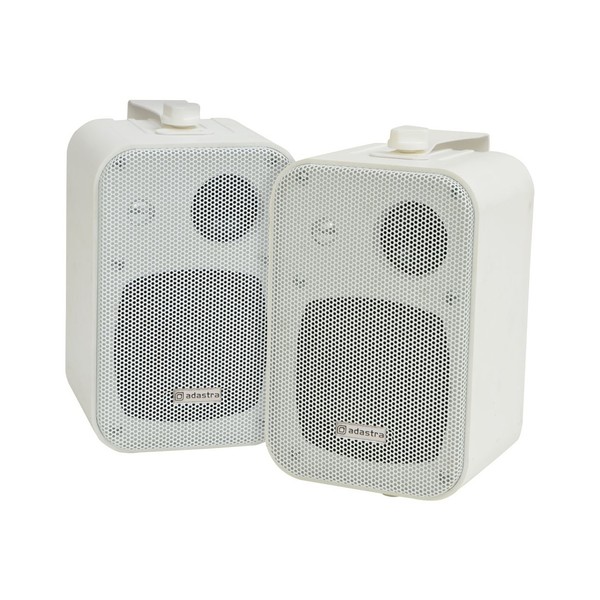 Adastra 4'' 100V Line Background Speakers, White, Front Angled