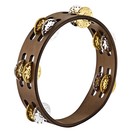 Meinl 2 Row Tambourine, Hammered Jingles, Walnut Brown