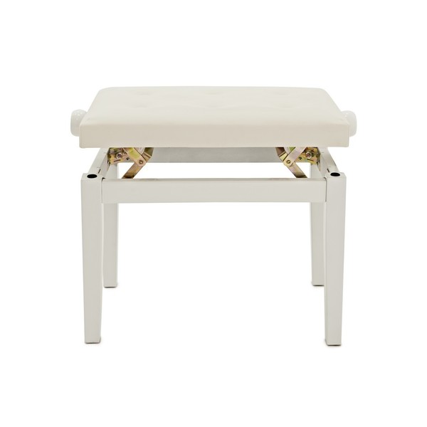 Adjustable Piano Stool by Gear4music, White