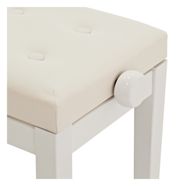Adjustable Piano Stool by Gear4music, White