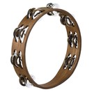 Meinl 2 Row Traditional Tambourine, Steel jingles, Walnut Brown