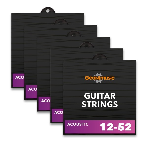 5 Pack of Acoustic Guitar Strings 80/20, Light