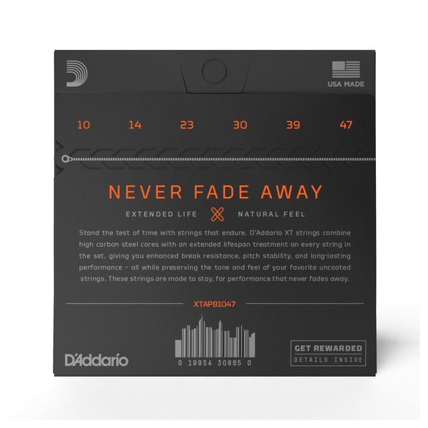 D'Addario XT Phosphor Bronze Extra Light Acoustic Strings, 10-47 - back