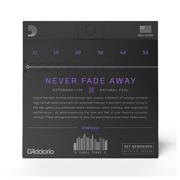 D'Addario XT Phosphor Bronze Custom Light Acoustic Strings, 11-52 - back