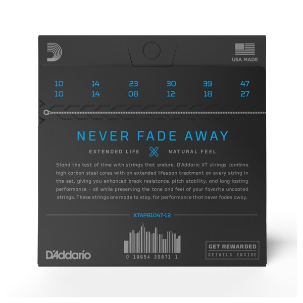 D'Addario XT Phosphor Bronze Light 12-String Acoustic Strings, 10-47 - back