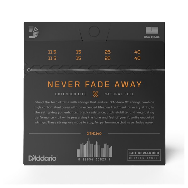 D'Addario XT Phosphor Bronze Medium Mandolin Strings, 11-40 - back