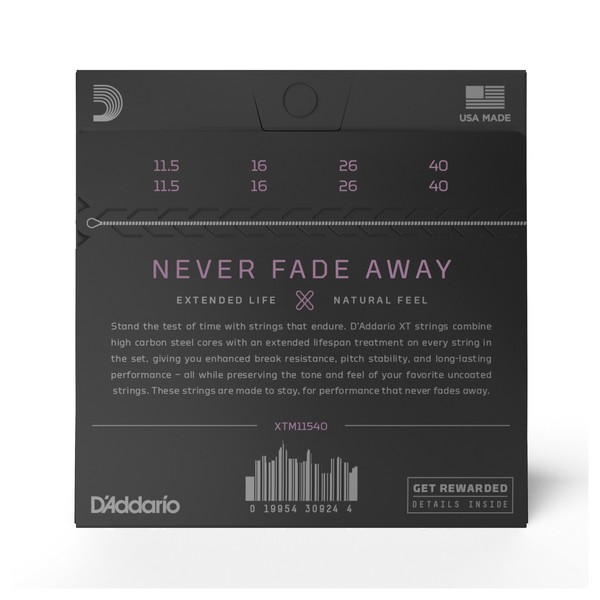 D'Addario XT Phosphor Bronze Custom Medium Mandolin Strings, 11.5-40 - back