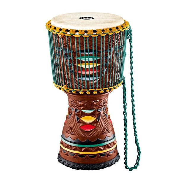 Meinl Artisan Series 12'' Tongo Carved Djembe, Coloured Carving