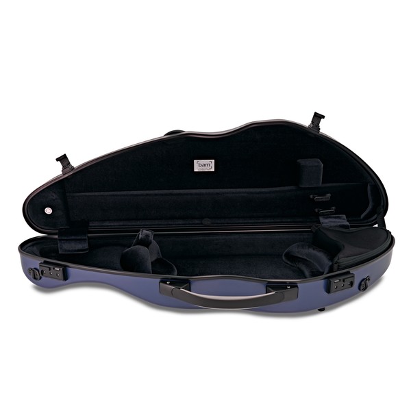 BAM 2000XL Hightech Slim Violin Case, Navy Blue open