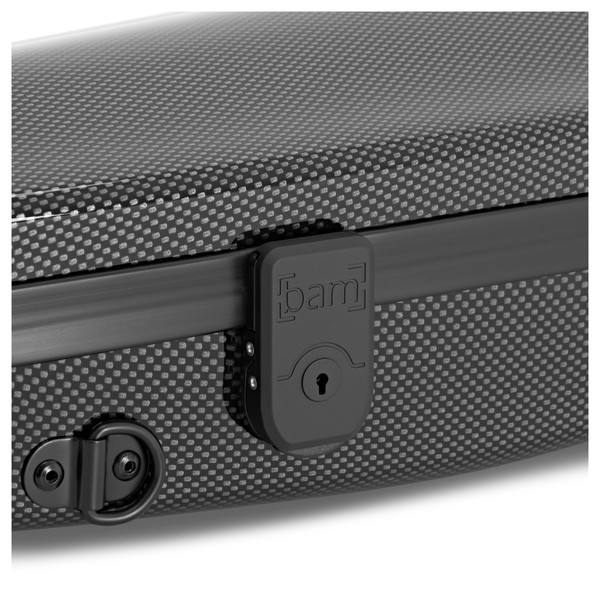 BAM 2002XL Hightech Shaped Violin Case, Black Carbon lock