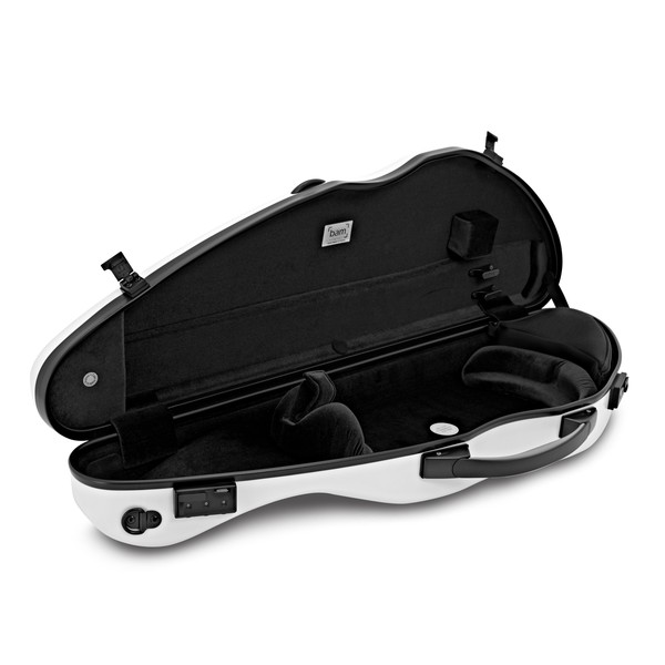 BAM 2000XL Hightech Slim Violin Case, White open angle