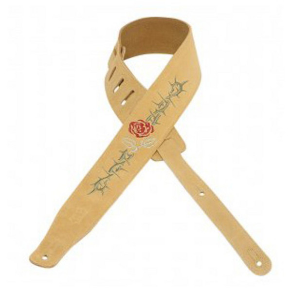 Levy's MS26E-003 Suede Guitar Strap with Embroided Design