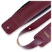 Levys DM1 Padded Leather Strap, Burgundy Closeup