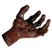 Grip Studios Hand Carved Guitar Hanger, Ent-Wistle, Left Hand Palm Detail