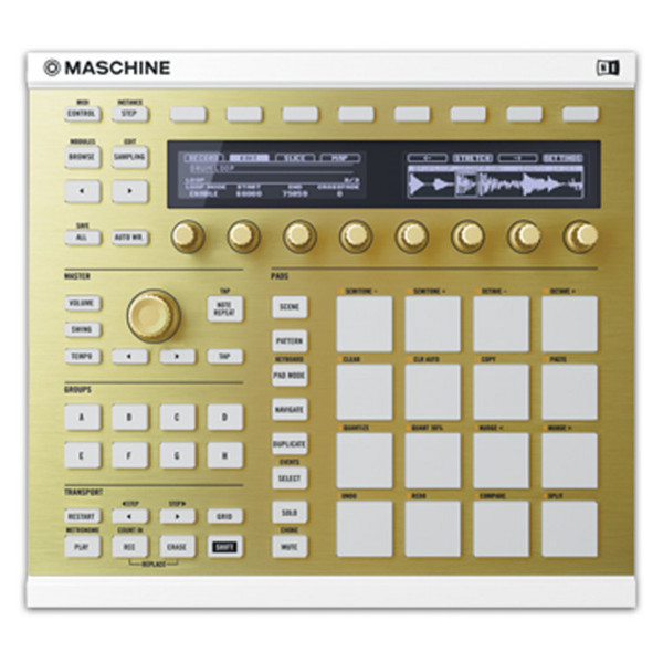 Native Instruments Maschine MK2 Custom Kit, Solid Gold (on White)