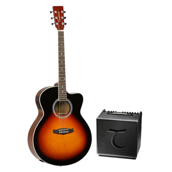 Tanglewood T6 Acoustic Amp & DBTSJCE Electro Acoustic Pack, Sunburst