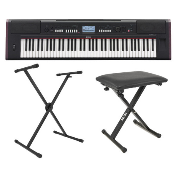 Yamaha Piaggero NP-V80 Portable Keyboard, Black, FREE Stand and Bench