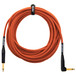 Orange 30 ft Instrument Right Angle Cable, Woven