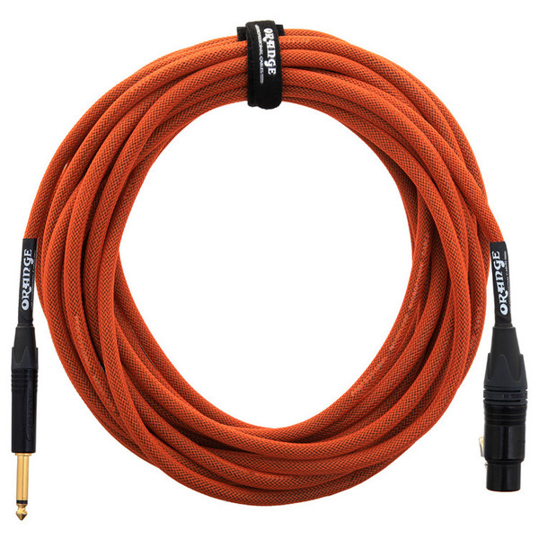 Orange 30 ft Mic Jack/XLR Cable, Orange Woven