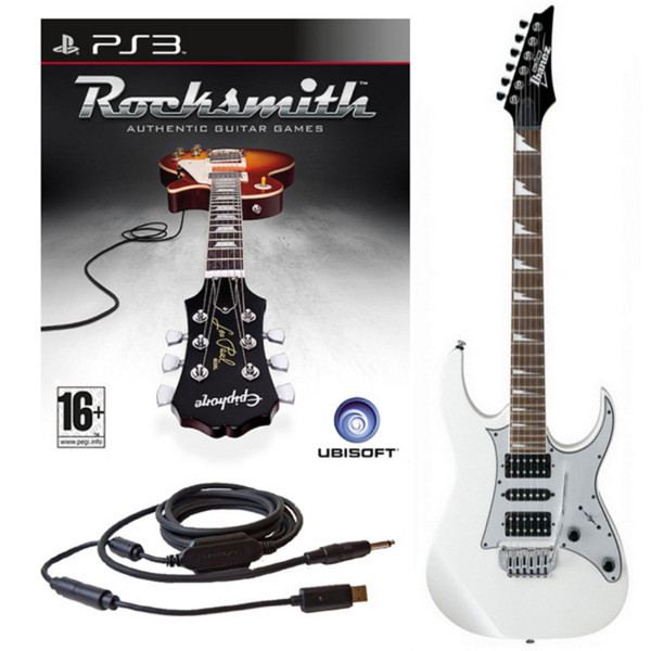 DISC Rocksmith (PS3) + Ibanez GRG150DX Guitar in White at Gear4music