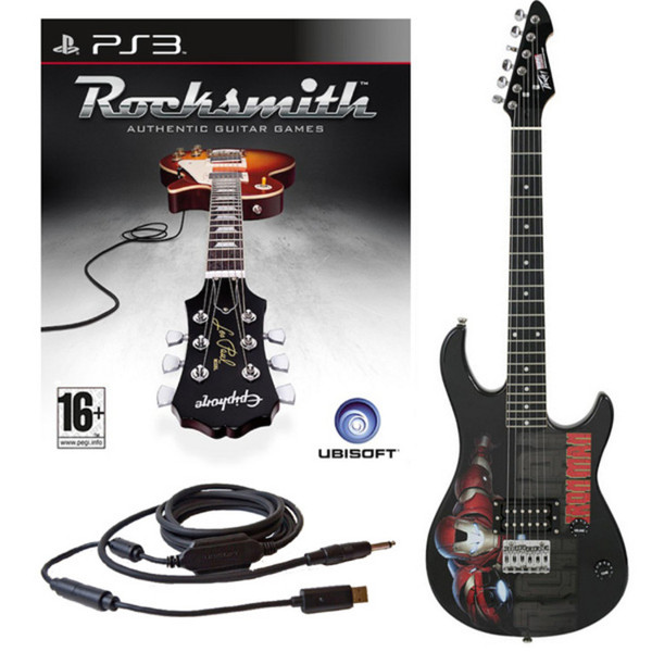 Ubisoft Rocksmith + MARVEL Iron Man 3/4 Guitar PS3 Package 