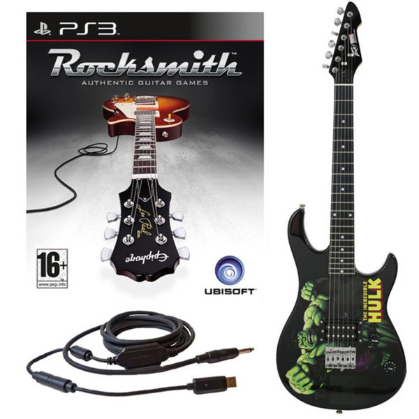 Ubisoft Rocksmith + MARVEL Hulk 3/4 Guitar PS3 Package 