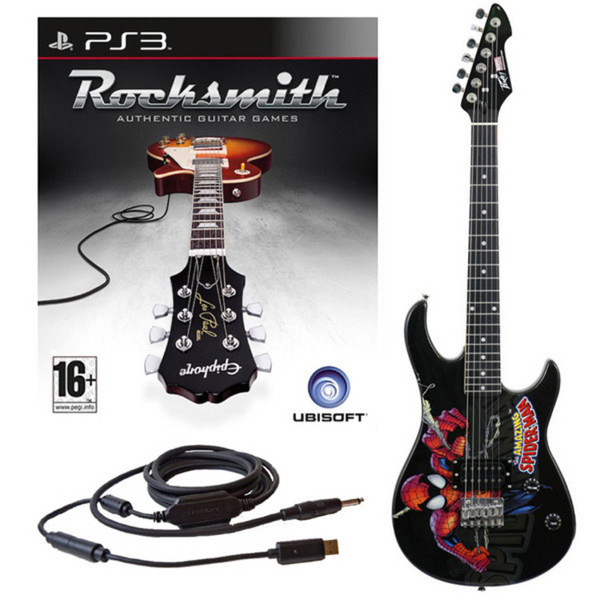 Ubisoft Rocksmith + MARVEL Spider Man 3/4 Electric Guitar PS3 Package