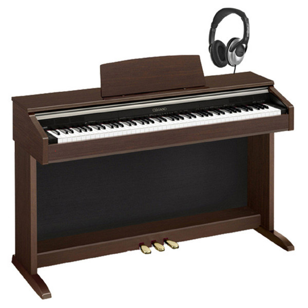 Casio Celviano AP-220 Digital Piano, Brown w/ Headphones & Lessons
