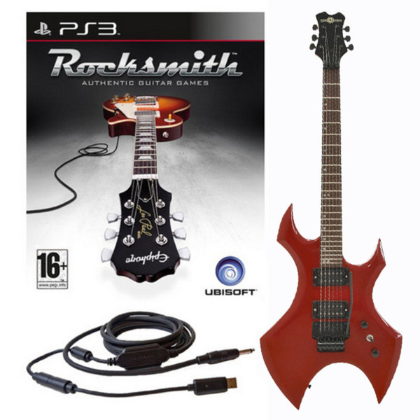 Ubisoft Rocksmith + Metal X Electric Guitar, Red PS3 Package