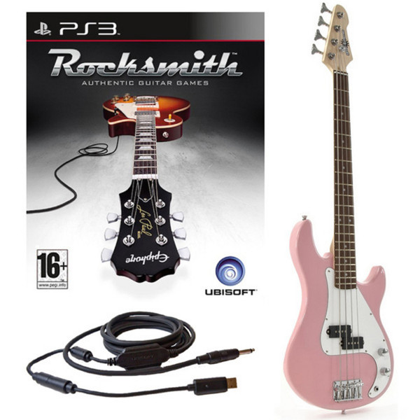 Rocksmith (PS3) + 3/4 Electric G-4 Bass Guitar in Pink