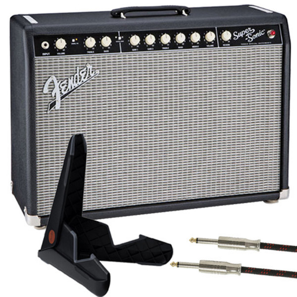 Fender Super-Sonic 22 Combo Amp, Black FREE 20ft Cable and Gig Stand