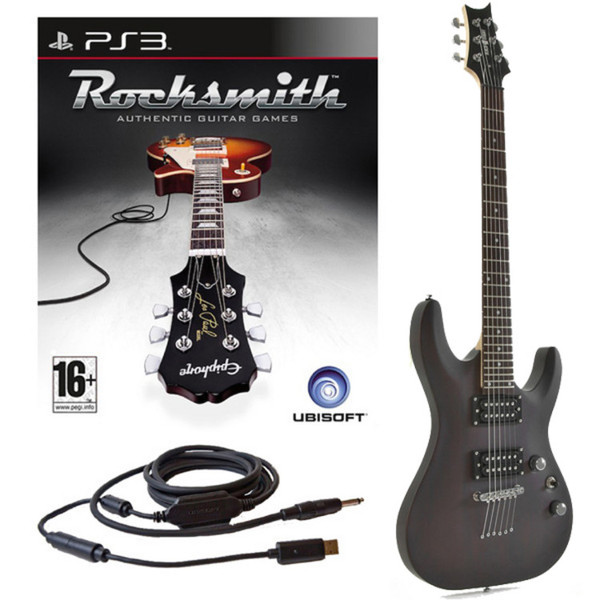 Rocksmith (PS3) + Black Knight CTD-20 Electric Guitar, Wine Red 