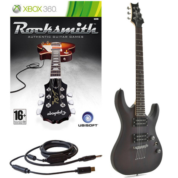 Rocksmith (Xbox) + Black Knight CTD-20 Electric Guitar, Wine Red