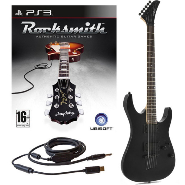 Rocksmith (PS3) + Black Knight CL-23 Electric Guitar, Black