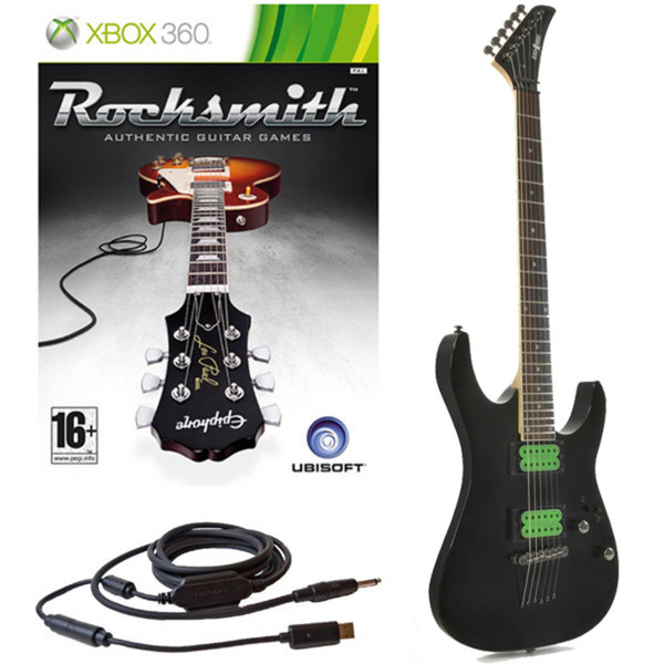 Rocksmith (Xbox) + Black Knight CL-22 Electric Guitar, Black