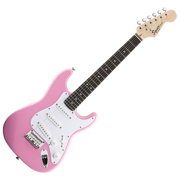 Squier by Fender Mini Stratocaster Guitar, Pink