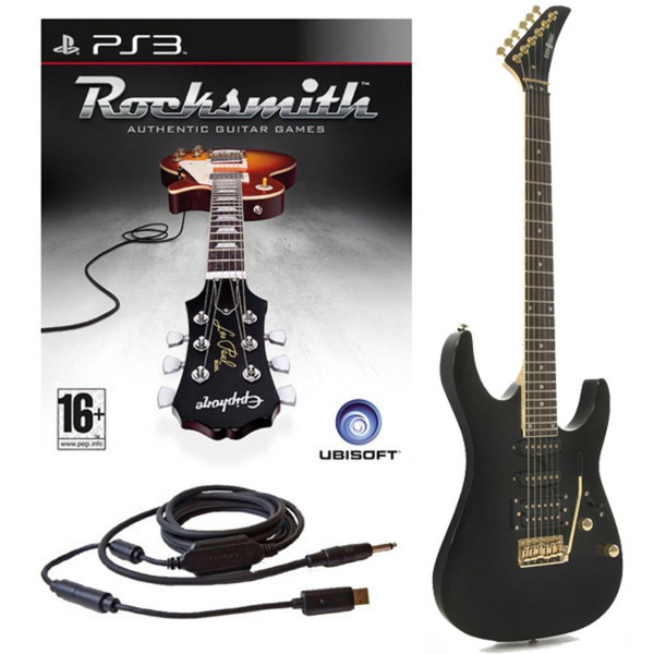 Rocksmith (PS3) + Black Knight CL-15 Electric Guitar, Black