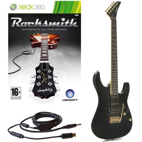 Rocksmith (Xbox) + Black Knight CL-15 Electric Guitar, Black
