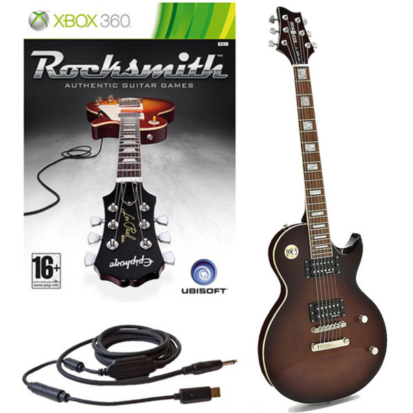 Rocksmith (Xbox) + Black Knight CP-200F Electric Guitar, Tobacco